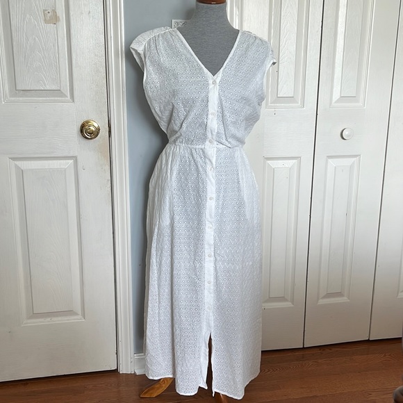 Draper James Dresses Draper James Midi Dress Eyelet Button Front